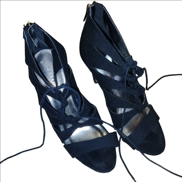 Madden Girl Black Strappy Open Toe Heels - Picture 3 of 8